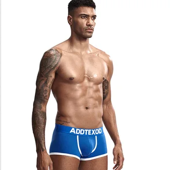

Fashion Cotton Men Boxers Patchwork Underwear Casual Men Sexy Bikini Trunks U Convex Pouch Boxers Shorts