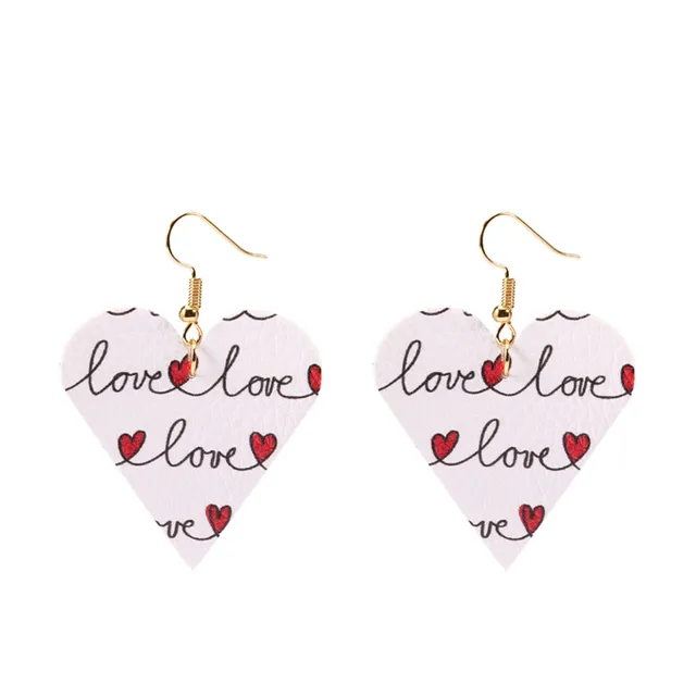 Love Heart Pendant Hollow Pu Leather Earrings New Dangle Earrings for women Valentine's Day Gift Wholesale valentine earrings T2195WZM60