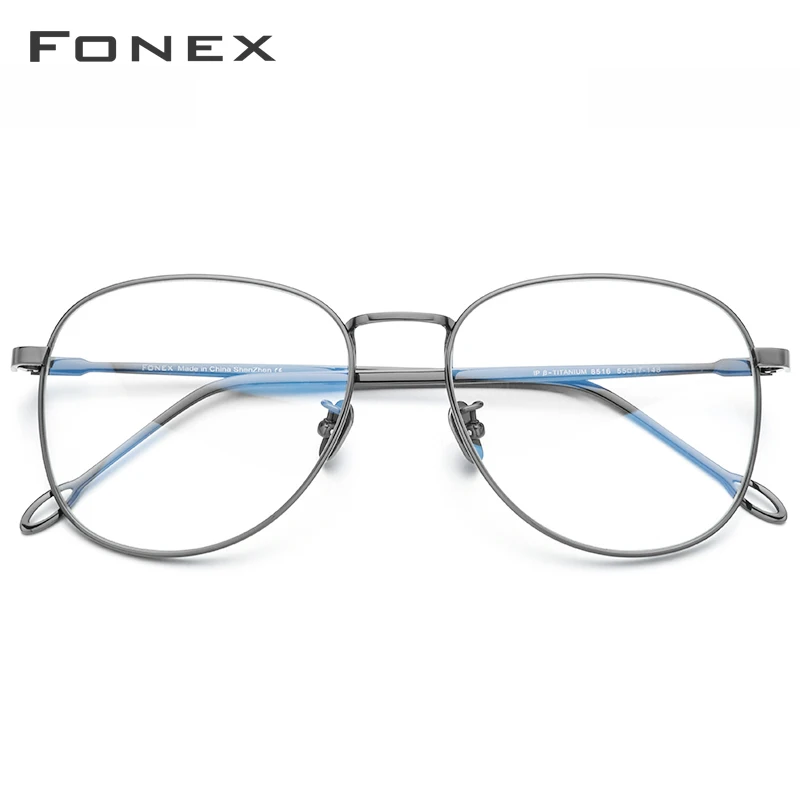 FONEX, оправа для очков из чистого титана, для женщин, Ретро стиль, большие, близорукость, оптические, по рецепту, очки для глаз, для мужчин, новинка, большие очки, 8516