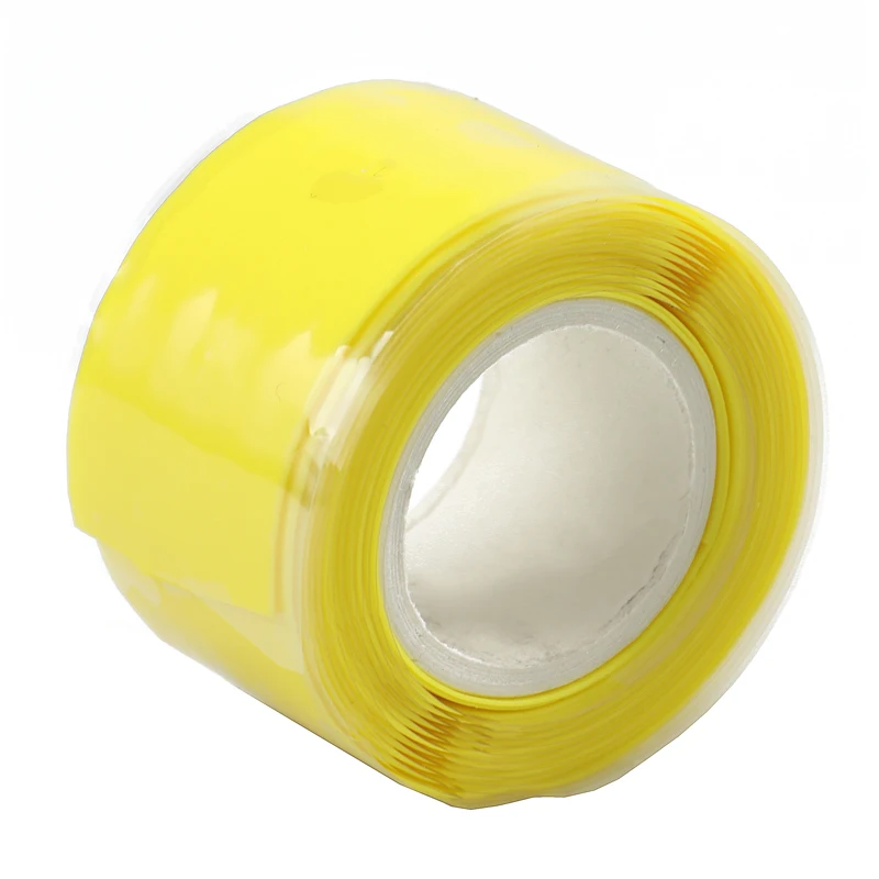 Yellow 1,5 м x 2,5 см водостойкая лента для ремонта, склеивающая, спасательная, Fusing, проволочный шланг, 6 цветов, прозрачная пленка, клейкая лента, горячая распродажа - Цвет: Yellow