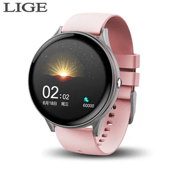 

LIGE New Smart watch Waterproof sport for iPhone women men Fitness tracker call information smartwacth Heart rate blood pressure