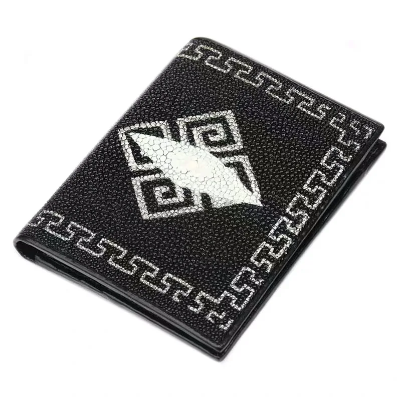 Design 3 Тайская Мужская короткая сумочка-держатель для карт из натуральной кожи с жемчугом и рыбьей кожей, мужской маленький кошелек-клатч - Цвет: Design 3