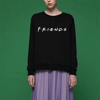 

friends sweatshirt women oversize swetshirt hoody ladies pullover autumn clothing black harajuku japanese style fashion