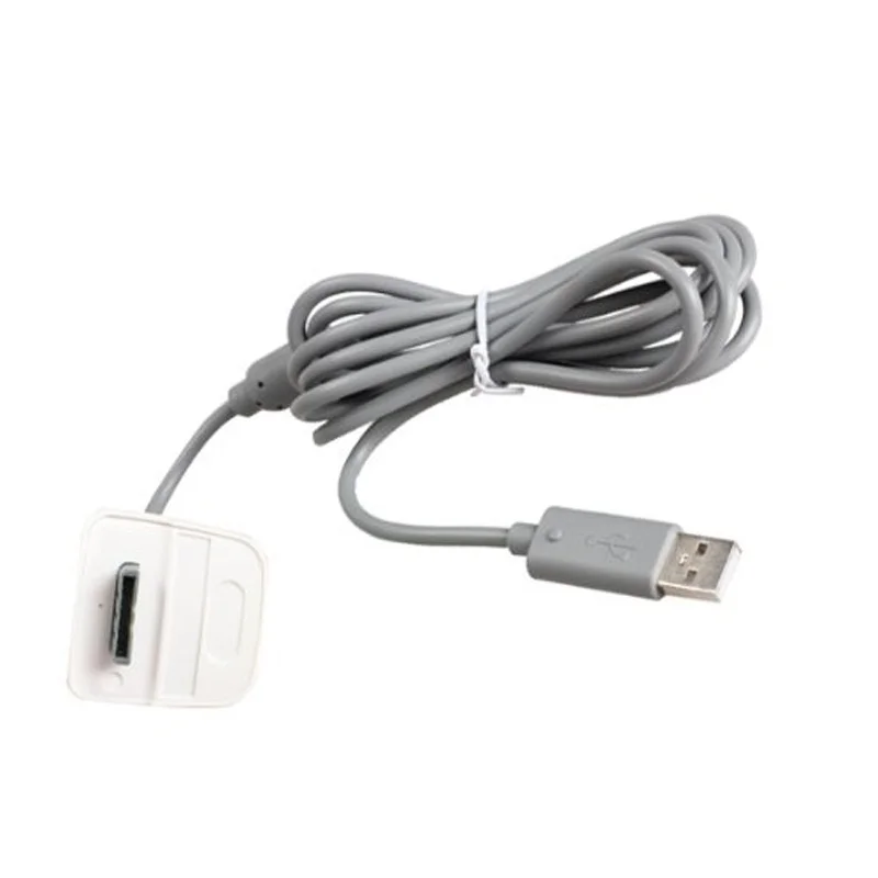 Кабель питания с USB зарядным устройством для Microsoft Xbox 360 серый беспроводной