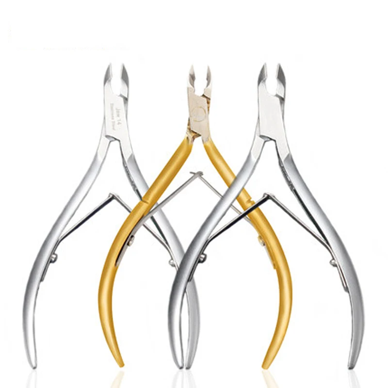 Cutícula de aço inoxidável nipper profissional removedor tesoura cuidados com os dedos manicure pele morta clippertools ouro, tira, preto %$ # &
