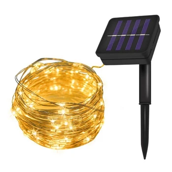 

Solar Powered String Lights, 5 Metre 50 LED Copper Wire Lights, Indoor Outdoor Waterproof Solar Decoration Lights