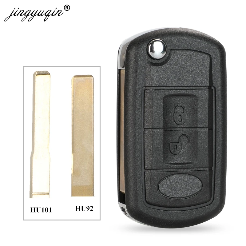 

jingyuqin Replacement Shell 3 Buttons Remote Flip Car Key Case Styling for LAND ROVER Range Rover Sport LR3 Discovery HU92 HU101