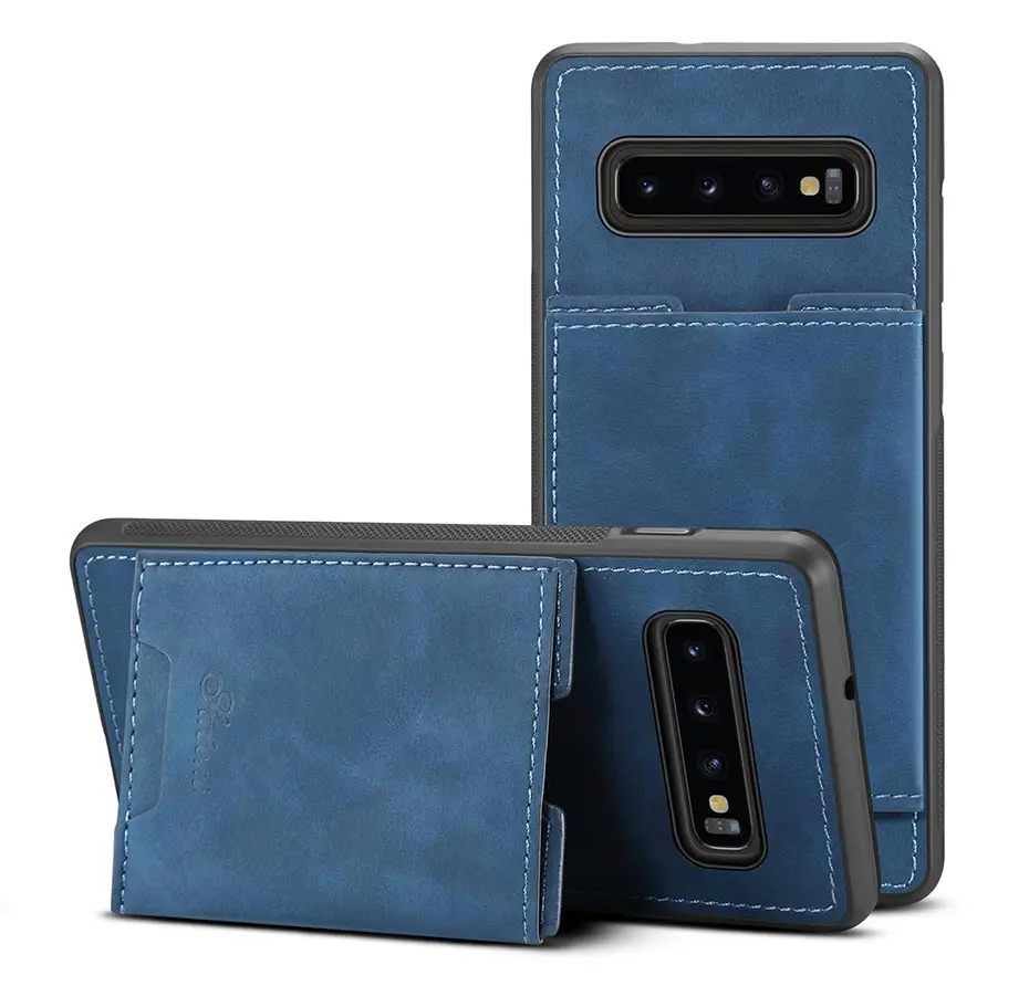 Модный чехол для телефона из искусственной кожи для samsung S10 Plus S10E 5G чехол простой держатель для карт кронштейн чехол для samsung Note 10 Pro Чехол
