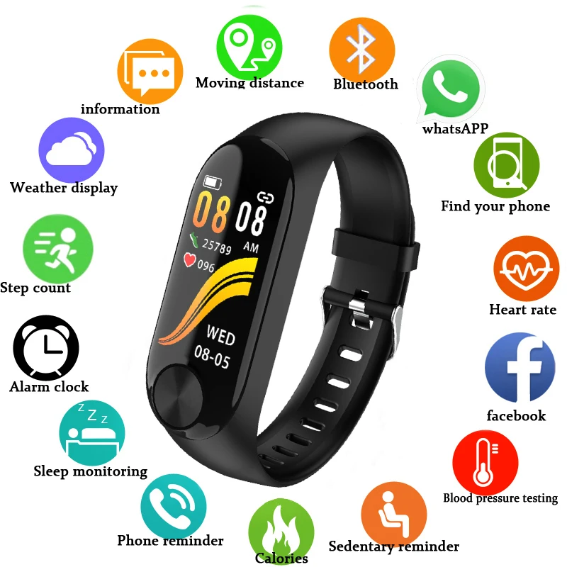 

Smart Bracelet Y10 Heart Rate Blood Pressure Measurement Watch Waterproof Health Sports Wristband For Women Men Tracker Fitness