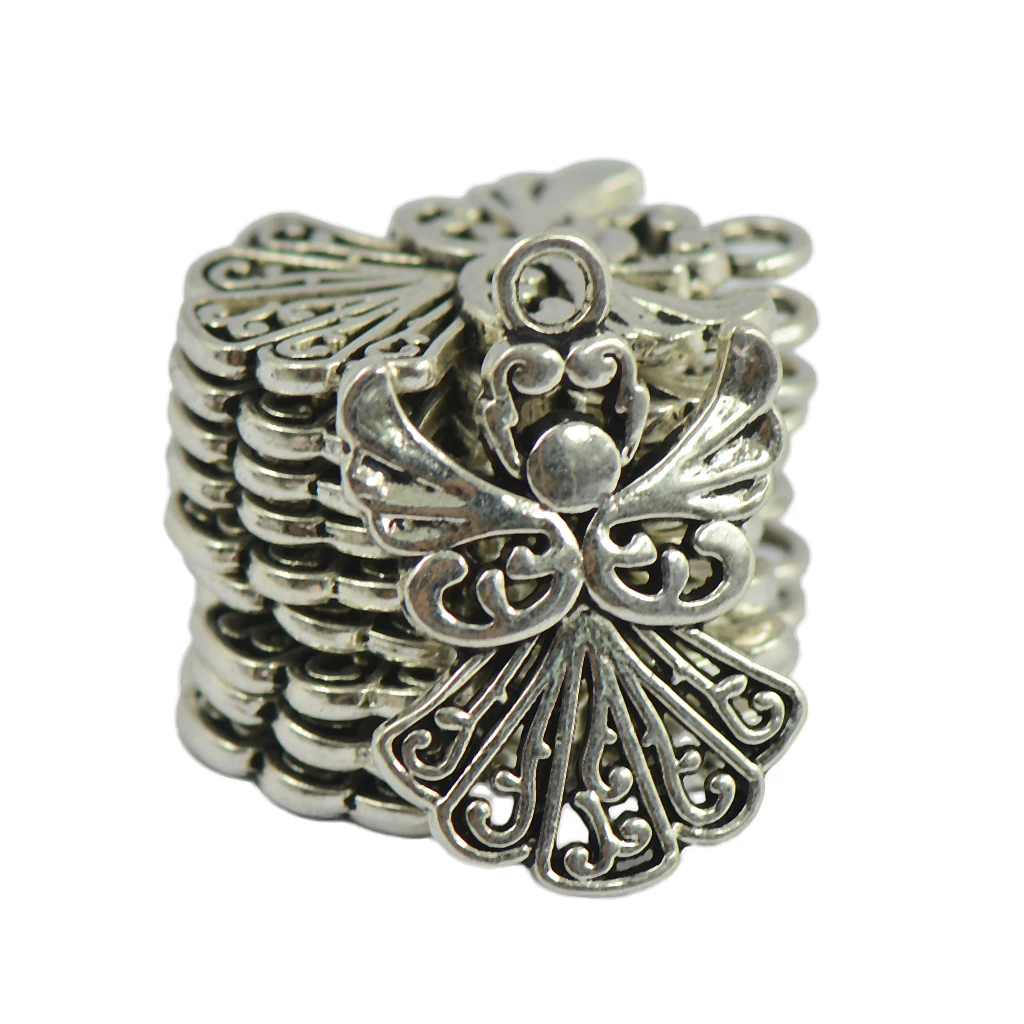 50 pcs Alloy Filigree Hollow out Angel Charms Pendant Jewelry DIY Crafts Bulk