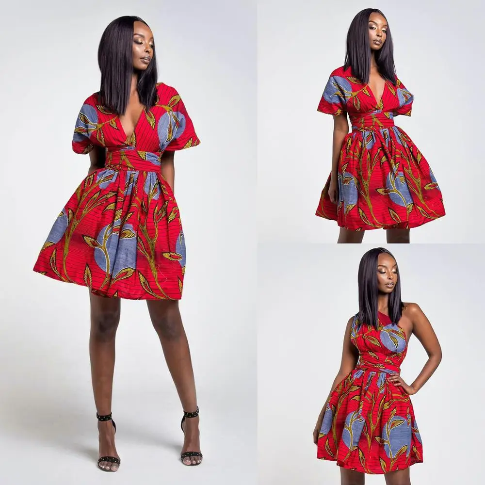 Women A Line Short African Dresses New 