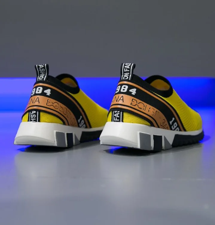 Ins super fire/ г. Новые летние эластичные спортивные туфли Красного цвета в Корейском стиле; большие размеры - Цвет: Style 1  yellow