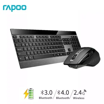 

Rapoo Multi-mode Wireless Slim Metal Keyboard & Rechargeable Laser Mouse Combo Bluetooth 3.0/4.0 & 2.4G Switch between 4 Devices
