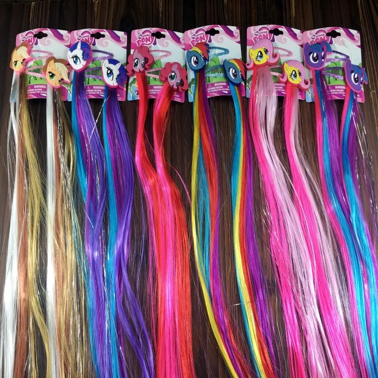 

My Little Cartoon Animation GIRL'S Head Braid Hair Wig Barrettes Cartoon Soft Silcone Girls Side Clip Price of One Pair