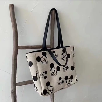 

Cartoon 2020 Mickey Mouse Handbags Shoulder Cartoon Lady Tote Large Capacity Bag Women Bag Fashion Travel Shopping Bag Gift
