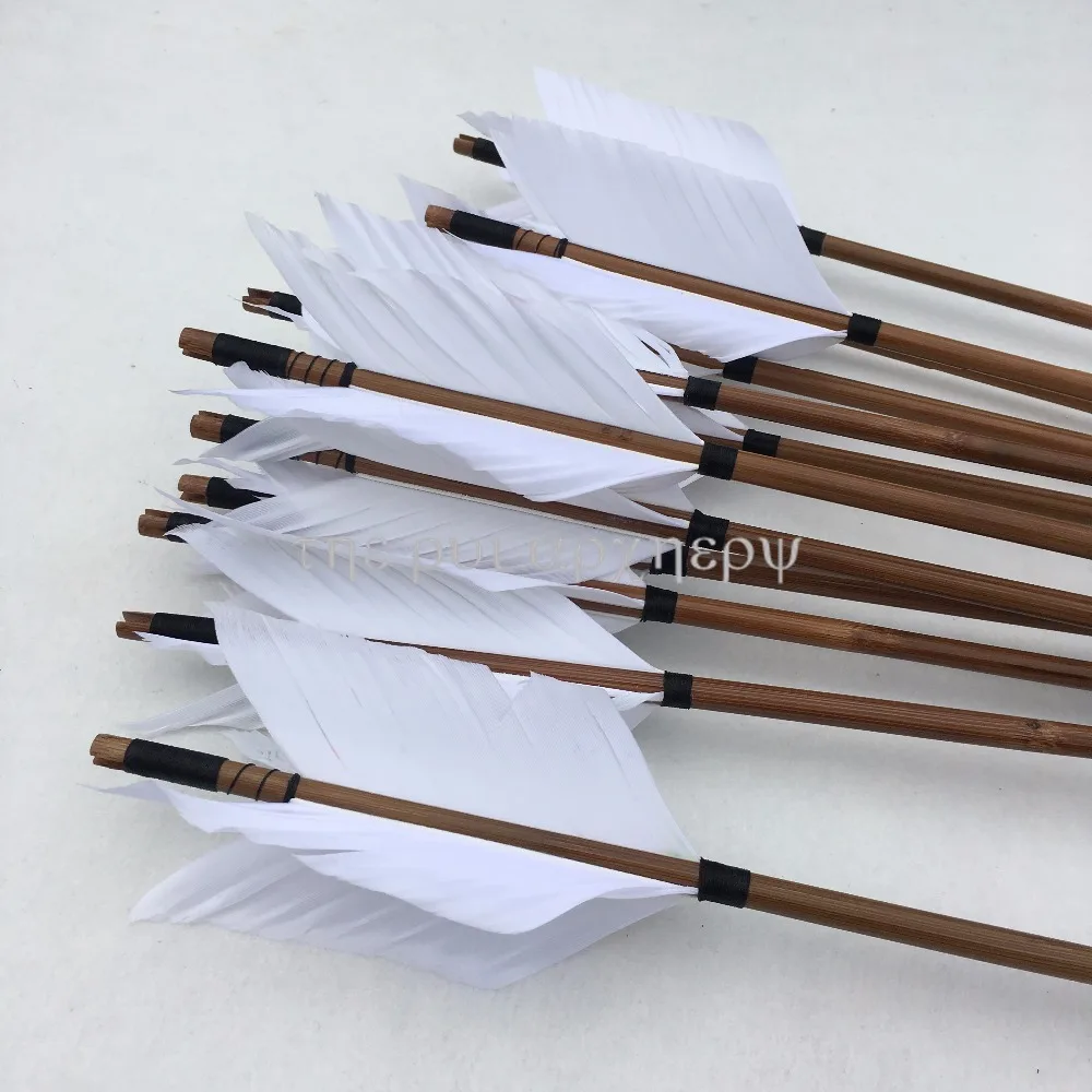 6/12pcs 31" en bois flèches dindes en plumes pour Longbow archery hunting Sports 