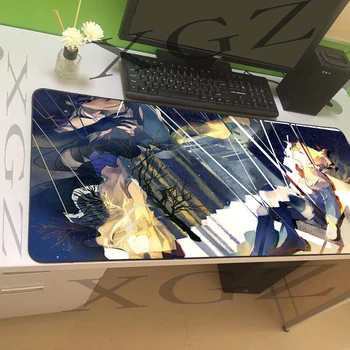 

XGZ Large Mouse Pad Black Lock-edge Anime Boy Girl Internet Cafe Computer Desk Mat Speed Natural Rubber Slip Lol Dota Gamer