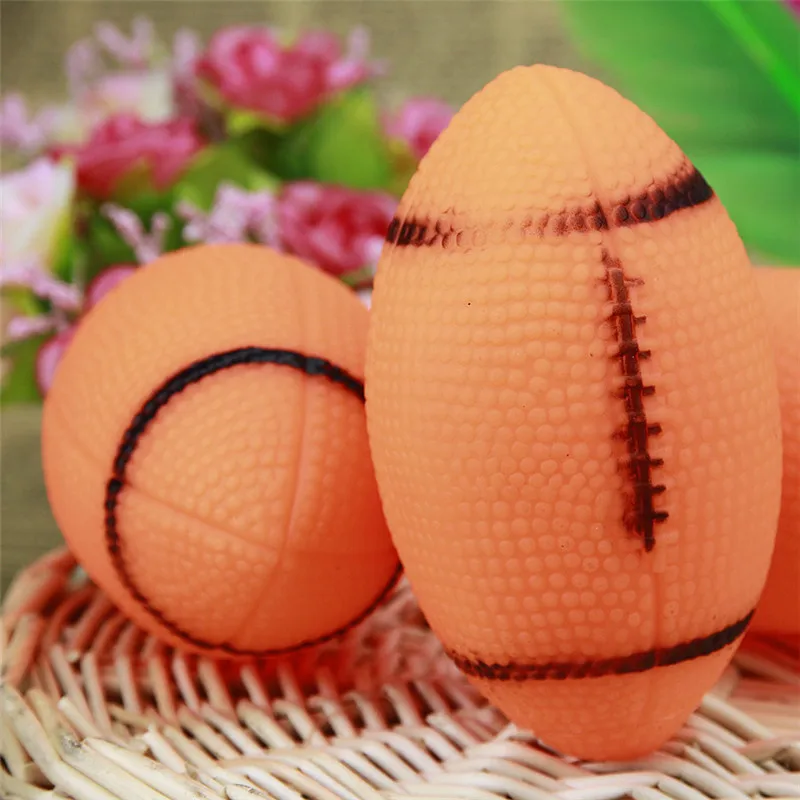 

1 Pcs Pet Dogs Toys Sounding Chewing Squeaky Toy for Dogs Puppies Football Soccer Dogs Ball Training Rugby Pet Toys