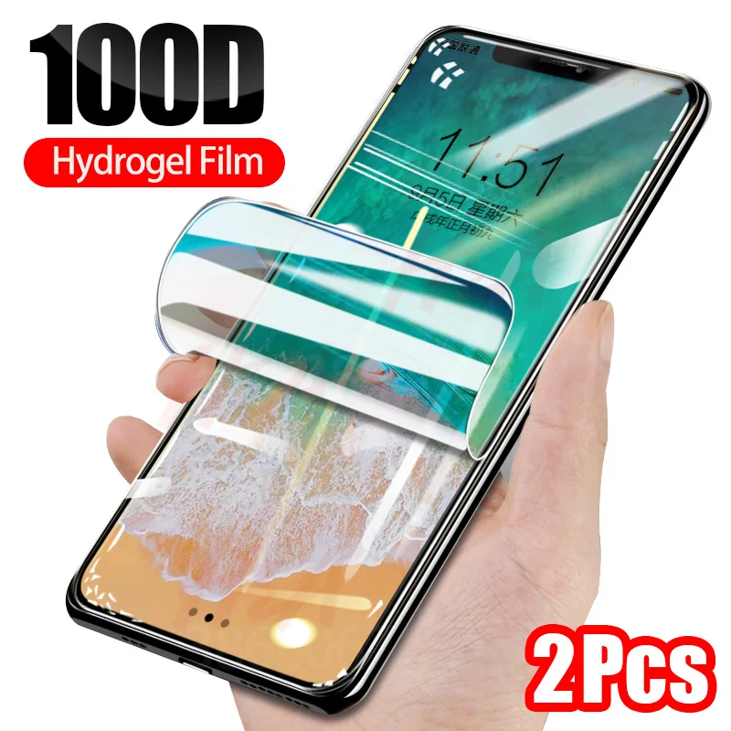

H&A 2Pcs 100D Hydrogel Film For iPhone X XS XR XS Max 11 Pro Max Screen Protector For iPhone 7 8 6 6s Plus Soft Protective Film
