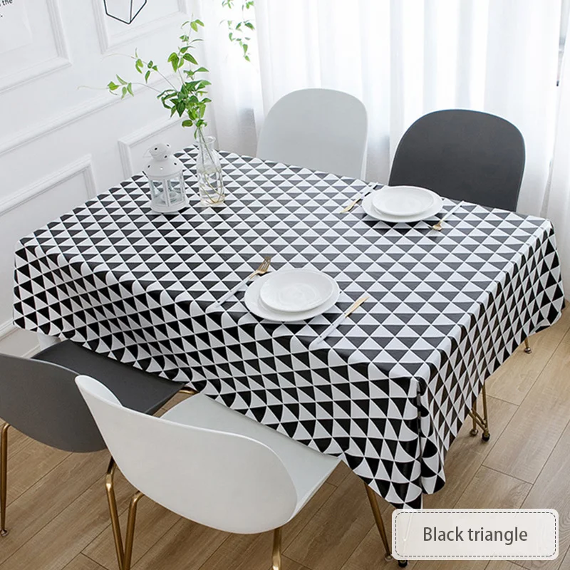 Woven Table Cloth PVC Waterproof Oilproof Dining Rectangular Coffee Cuisine Party Table Cover