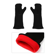 1 пара перчаток для духовки, очень длинные кухонные прихватки для духовки, термостойкие перчатки для приготовления пищи, для выпечки, для барбекю, прихватки для барбекю, черные