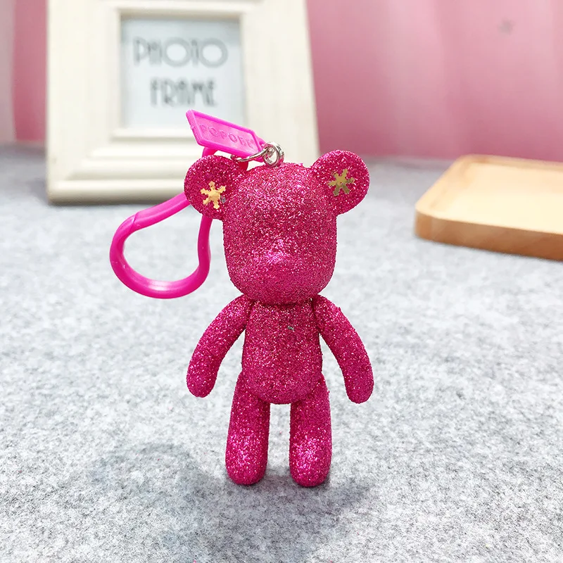 Bomgom мультфильм Popobe Gloomy Bear Momo винил полимерный брелок сумка Подвеска с героем Аниме Дети игрушки кукольный брелок D198 - Цвет: purple