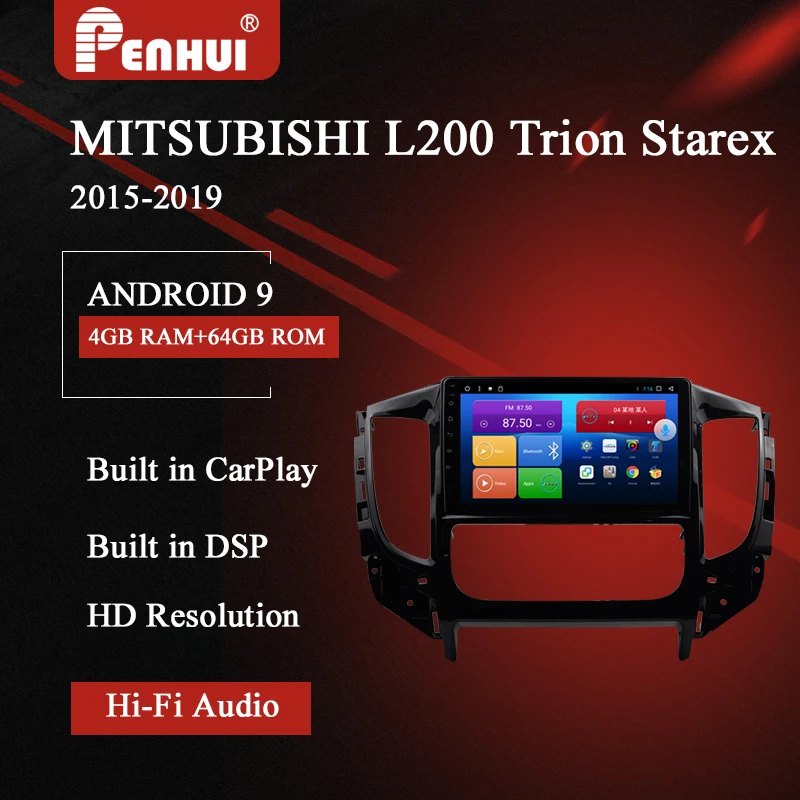 Car DVD for Mitsubishi L200 Trion Starex (2015-2019) AUTO A/C Radio Multimedia Video Player Navigation GPS Android 10.0 | Автомобили и