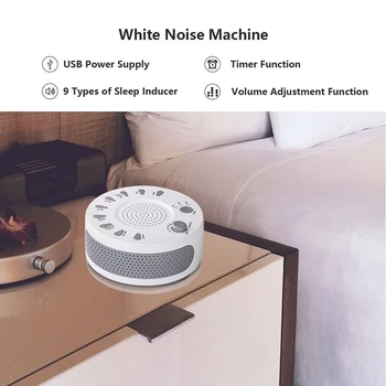 

White Noise Machine Sleep Helper Sound Relaxation Machine Sleep Therapy Sound Machine with 9 Unique Natural Sounds,Sleep Disorde