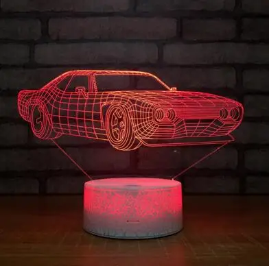 Горячая акриловая 3D креативная супер машина 7 цветов визуальная лампа Иллюзия сенсорный светится в темноте для детей мальчик автомобиль игрушки подарки на день рождения - Цвет: Коричневый
