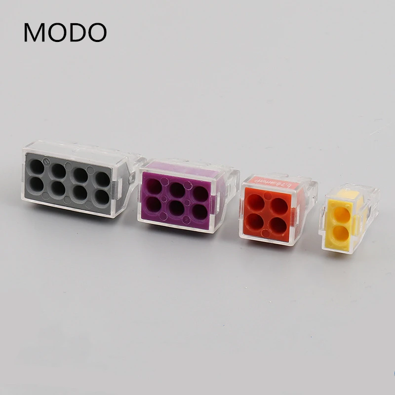 

30/50/100PC PCT-102 /103D/104D/104/106/108 quick connection terminal universal compact wire connector wire terminal block
