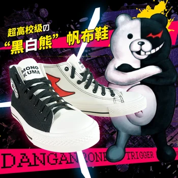

anime Danganronpa V3: Killing Harmony monokuma shoes Cosplay Casual sports canvas shoes new original high-top sneakers