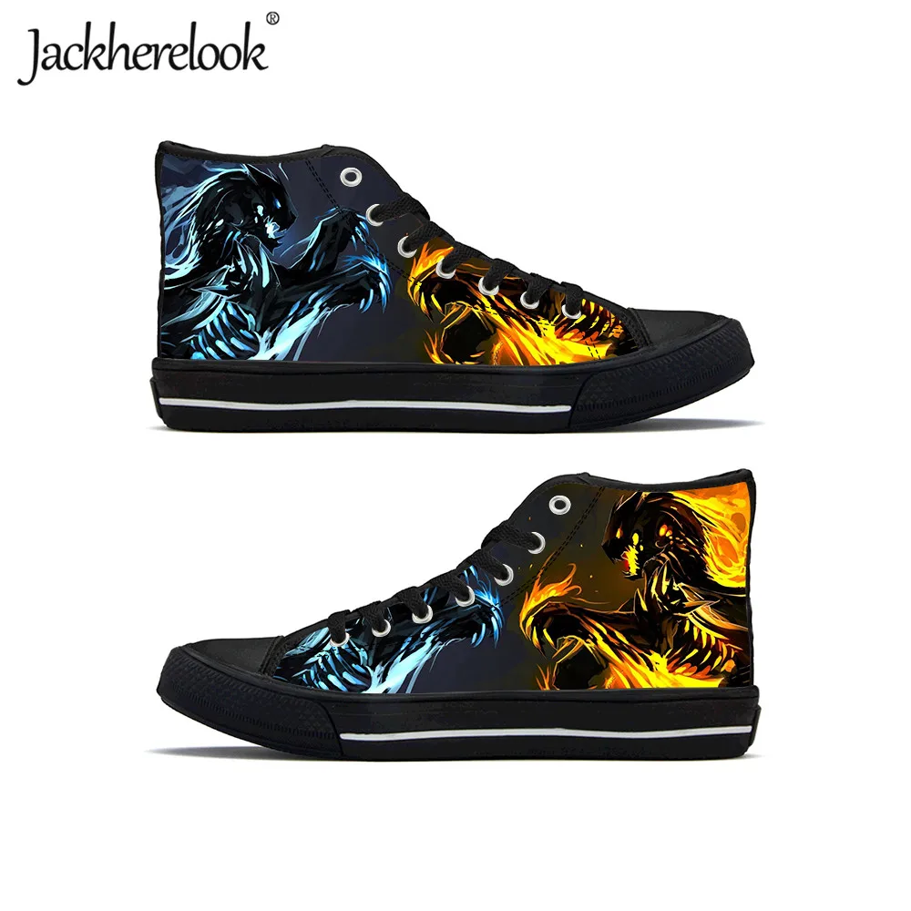 Jackherelook/Новинка года; модная Вулканизированная обувь с изображением огненных животных; парусиновая обувь с 3D принтом лошади, тигра, Орла; кроссовки для бега