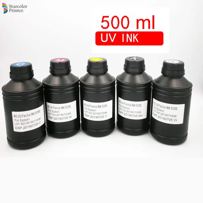 500 мл 1000 УФ-чернила бутылка для Epson L800 L805 L1800 R290 R300 1390 1400 1410 1430 1500 Вт R3000 DX5 DX7