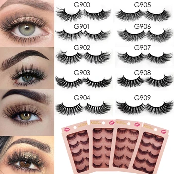 

SHIDISAHNGPIN 5 pairs mink eyelashes false eyelashes natural long lashes hand made dramatic eye lashes for maquiagem makeup
