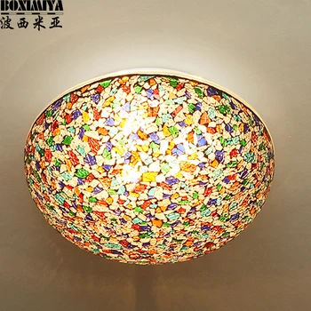 

turkish mosaic Bohemia Mediterranean ceiling light bedroom stained glass living room porch lamp
