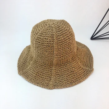 

New fashion big-brimmed straw hat beach hat sunscreen fisherman hat temperament sun hat