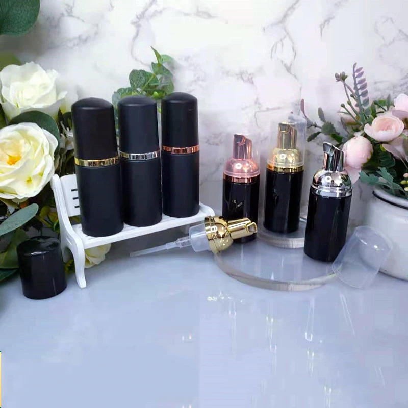10pcs/lot 30ml 60ml black Soap Dispenser Plastic Foamer Pump Bottle Empty Face Lashes Cleanser Frosted black Cosmetic Bottle