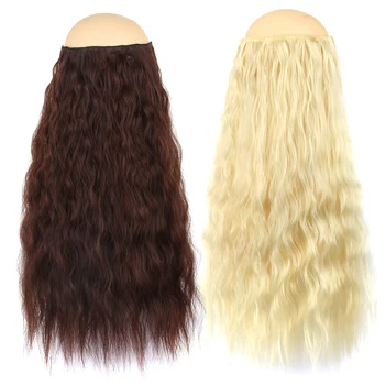 

LiangMo Long Corn Curly Synthetic 5 Clip in on Hair Extensions Hair pieces for Women Natural Heat Resistant Fake Hair Extension