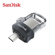 SanDisk OTG USB флэш-накопитель 32 Гб 16 Гб USB 3,0 двойной мини-накопитель 128 Гб 64 Гб флешки для ПК и Android телефонов