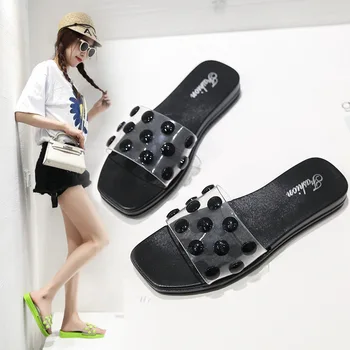 

2020 Slippers Female Summer Wear Fashion Soft Bottom Non-Slip Bathroom Beach Sandals Flat Slippers Light Concise Ladies Slippers