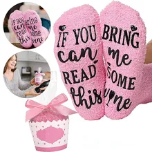 

1 Pair Funny Women Socks If You Can Read This Bring Me Some Wine Romantic Warm Gift