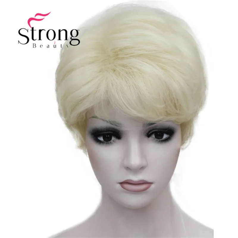 StrongBeauty женские парики пушистые естественные кудрявые короткие синтетические волосы Полный парик 11 цветов