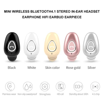 

Bluetooth Earphone Wireless In-ear Mini Earbud Sports Invisible Single Earphone Stereo and Noise Reduction