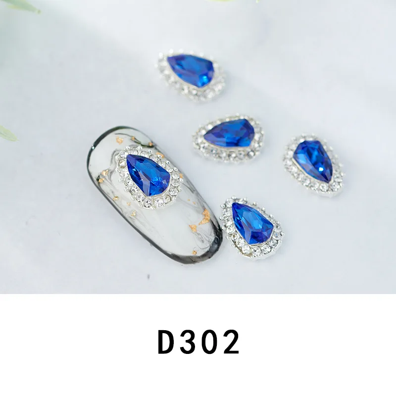 (5pcs)D302 5 шт./лот Кристаллы Блестки для украшения ногтей маникюр сплав ногтей художественные талисманы Стразы ювелирный Декор металлический японский ногтей художественный амулет - Цвет: (5pcs)D302