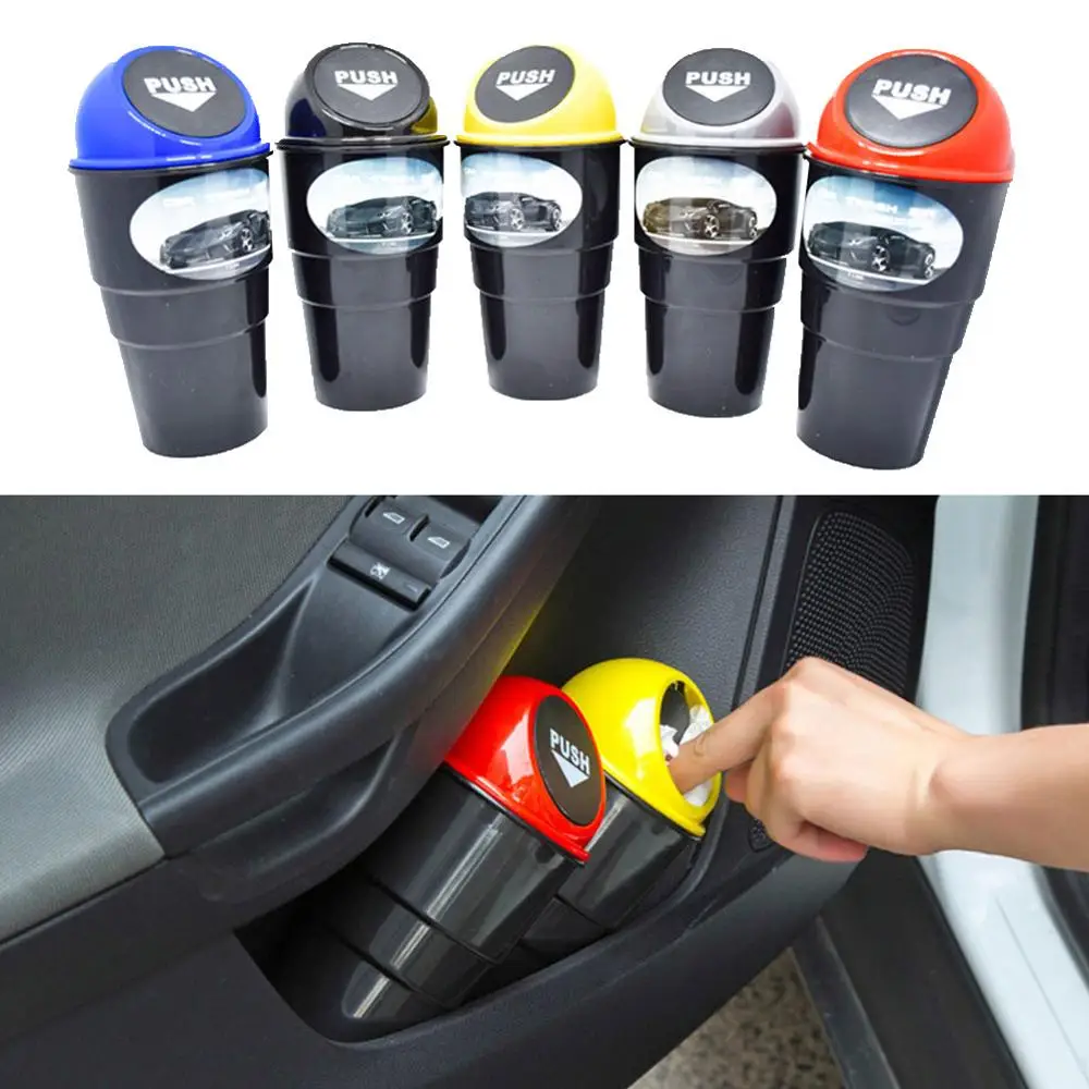 

Portable Mini Paper Dustbin Car Garbage Bin Rubbish Trash Can Plastic Storage Box Organizer Dust Case Holder Auto Organizer Bags
