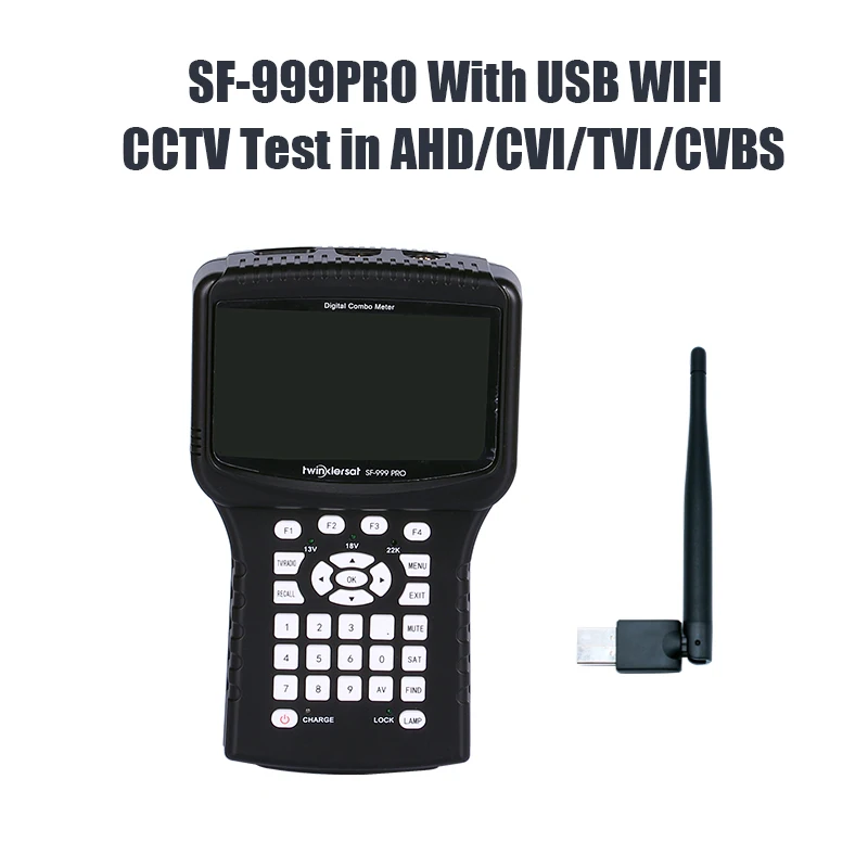 CCTV in AHD TVI CVI Twinkler SF-999PRO HD цифровой спутниковый искатель поддержка DVBS2/DVBT2/DVBC/камера HD выход DSP технология PAL NTSC метр - Цвет: CCTV in AHD TVI CVI