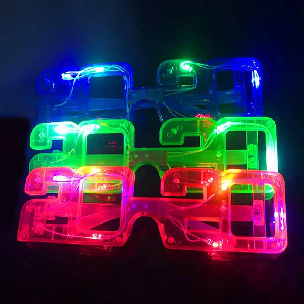 

New Year 2020 Shape Glasses LED Light Up Christmas Holiday Party Decor Props Party Holiday DIY Decorations