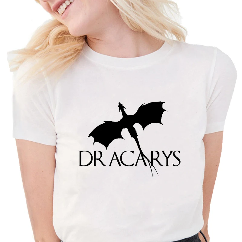 Женская футболка Dracarys с надписью Mother of Dragon в стиле Харадзюку забавная