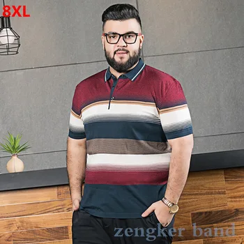 

Oversized short-sleeved polo shirt men's plus size people casual loose t-shirt middle-aged loose polo shirt men mens clothing