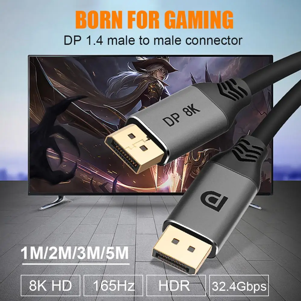 DP кабель 8K 4K 144Hz 165Hz порт дисплея 1 4 монитора дисплей Por DP1.2 адаптер видео мета транс